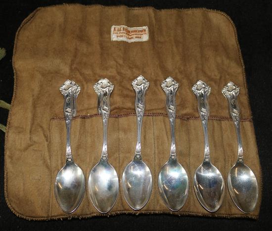 Set of 12 American silver spoons